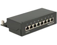 DeLock Patch Panel 8 Port Cat. 6 Black new Netwerken