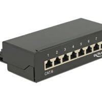 DeLock Patch Panel 8 Port Cat. 6 Black new Netwerken