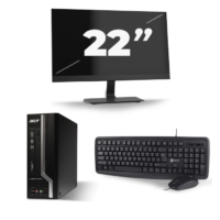 Acer Veriton X2611G Micro Tower - Intel Core i5-3e Generatie - 8GB RAM - 240GB SSD - Windows 10 + 1x 22 inch Monitor