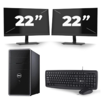 Dell Inspiron 620 Tower - Intel Core i3-3e Generatie - 8GB RAM - 240GB SSD - Windows 10 + 2x 22 inch Monitor