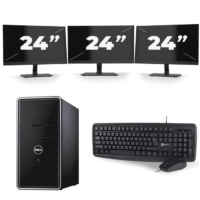 Dell Inspiron 620 Tower - Intel Core i7-3e Generatie - 8GB RAM - 240GB SSD - Windows 10 + 3x 24 inch Monitor