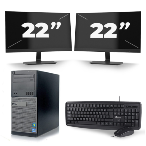 Dell Optiplex 790 Desktop - Intel Core i7-2e Generatie - 8GB RAM - 240GB SSD - Windows 10 + 2x 22 inch Monitor