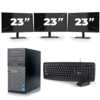 Dell Optiplex 790 Desktop - Intel Core i7-2e Generatie - 8GB RAM - 240GB SSD - Windows 10 + 3x 23 inch Monitor