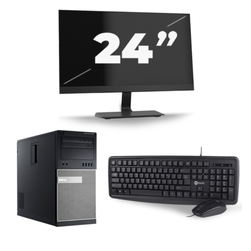 Dell Optiplex 9010 Micro Tower - Intel Core i5-3e Generatie - 8GB RAM - 240GB SSD - Windows 10 + 1x 24 inch Monitor