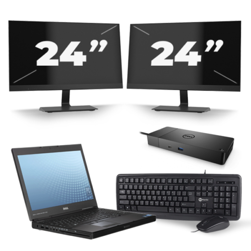 Dell Precision M4700 - Intel Core i7-3e Generatie - 15 inch - 8GB RAM - 240GB SSD - Windows 10 + 2x 24 inch Monitor