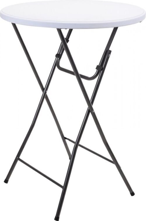 Pro Garden - Inklapbare Robuuste Statafel - Stalen frame - Ø80x110cm - Wit/Grijs