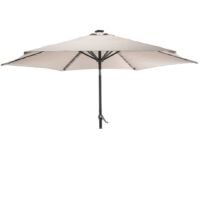 Parasol Solar - Ø 270 cm aluminium - met LED Verlichting - Taupe