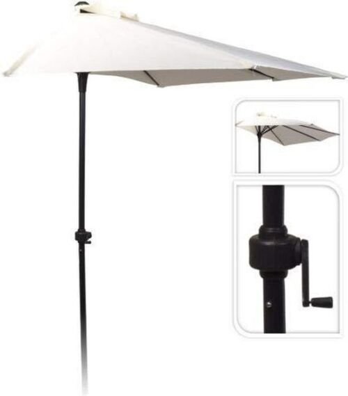 Pro Garden Parasol - Muurparasol - Half Rond - dia 250cm - Wit