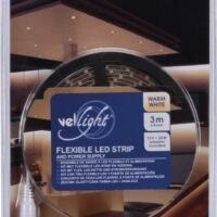 KIT MET FLEXIBELE LED-STRIP EN VOEDING - WARMWIT - 180 LEDS - 3 m - 12 VDC