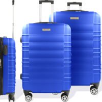 Hoffmanns Kofferset 3-delig INCL Cijferslot - 76x52x30cm - Travelstar Blauw - 360 graden wielen