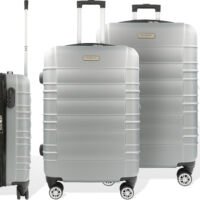 Hoffmanns Kofferset 3-delig INCL Cijferslot - 76x52x30cm - Travelstar Zilver - 360 graden wielen