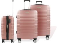 Hoffmanns Kofferset 3-delig INCL Cijferslot - 76x52x30cm - Travelstar Rosé - 360 graden wielen