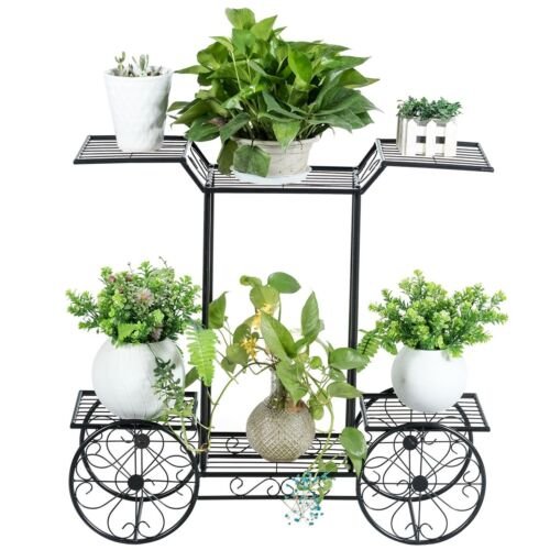 Coast Decoratieve Bloemenstandaard Plantenstandaard  voor Binnen en Buiten - Metaal Zwart - 80