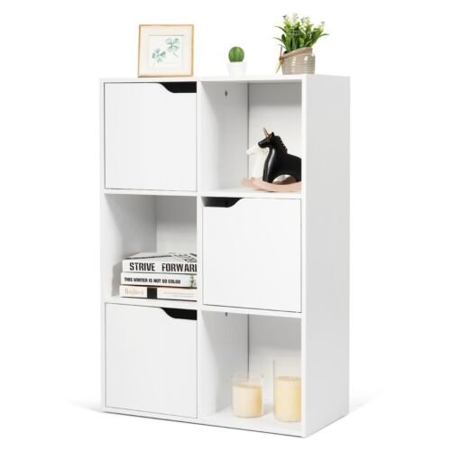 Coast Houten Boekenkast Met 3 Open En 3 Gesloten Vakken - 60 cm x 29 cm x 90 cm
