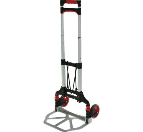 Opklapbare steekwagen - Max. 80 kg - Zwart met zilver