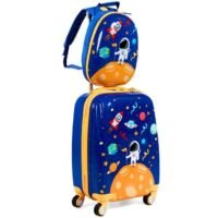 Coast Kinderkofferset 2-delig Kindertrolley + Rugzak Astronaut Blauw