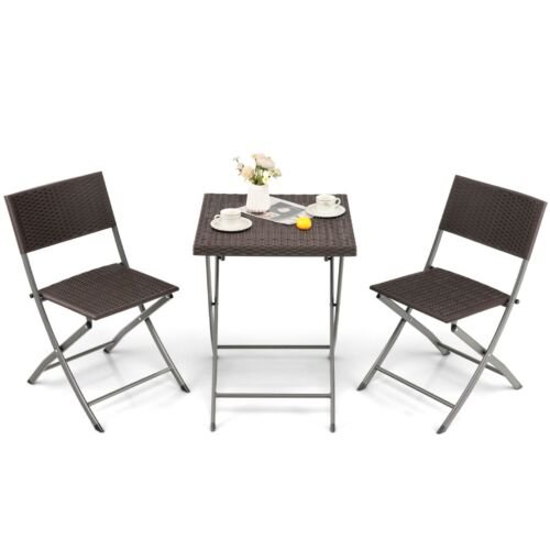 Coast Tuinmeubelset 3-Delige Rieten Bistroset - Bruin