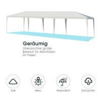 Coast Partytent Paviljoen Waterdicht - 3m x 9m - Wit