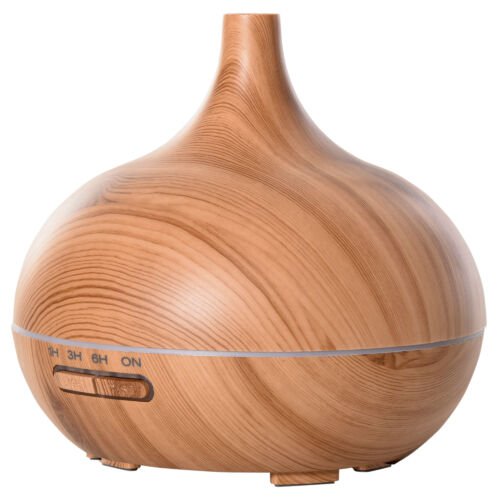 HOMdotCOM Aroma diffuser luchtbevochtiger - 7 kleuren LED - thuis of kantoor - 400 ml naturel