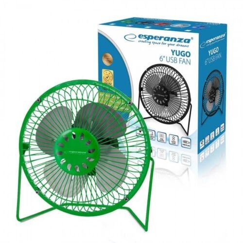 Esperanza USB Ventilator Bureau - 20 cm - Groen