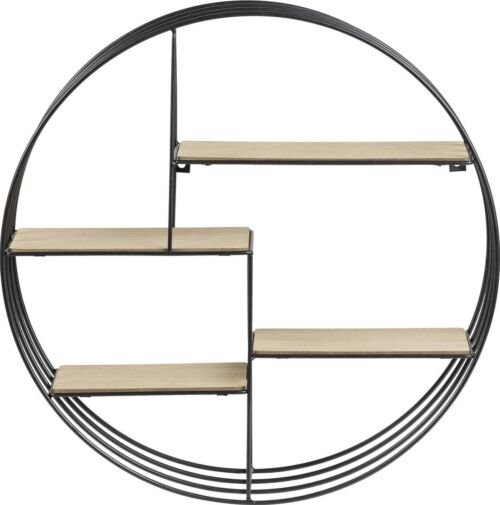 Bobbel Home - Ronde Wandplank - Diameter Ã˜10 cm - MDF Planken - Metaal - 4 Planken