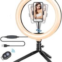 LED Ringlamp met Statief Smartphone en Afstandbediening - Bureau Statief- Tiktok lamp - Ringlight met statief - Ringlamp USB 26 cm/10 inch - Ringlamp met Telefoonhouder  - Make up licht - Studiolamp - Valentijn - Flitser