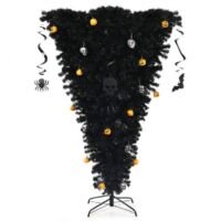 Coast Zwarte Kunstkerstboom Halloween met 270 Paarse LED-lampjes - 180 cm