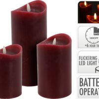 Led kaars set - 3 stuks - Rood