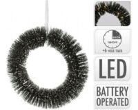 Krans 40cm met sneeuw 30 LED - INCL Timer op Batterij