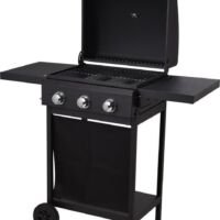 Vargan Gasbarbecue - 3 Branders - Grilloppervlak 38 x 24.5 cm - Zwart