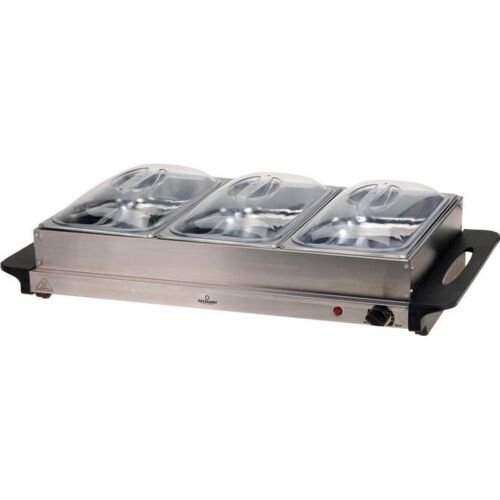 Excellent Electrics - Warmhoudplaat SET van 2 - RVS - 53 x 35 x 10cm