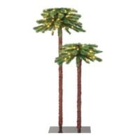 Coast Set van 2 Kunst Palmbomen Kerstdecoratie met LED-verlichting - 107/152