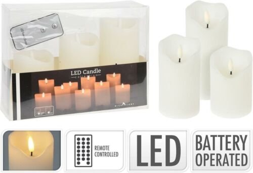 LEDkaars set van 3 stuks - Wit