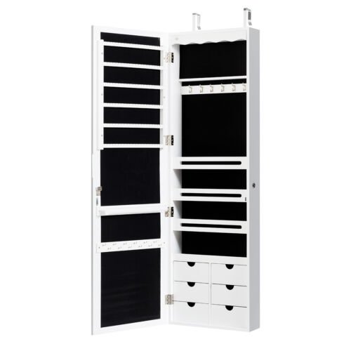 Coast Sieradendoos En Spiegelwand in 1 - 36 x 10 x 108 cm - Wit