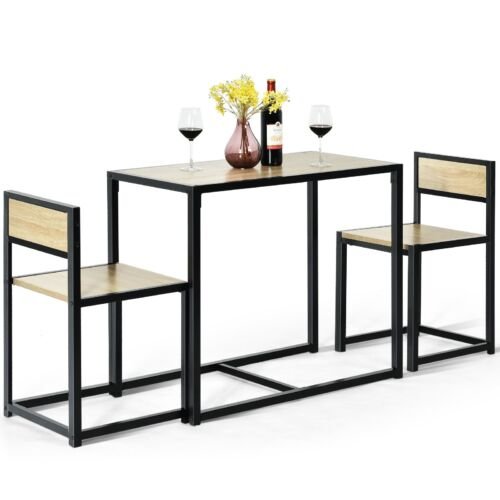 Coast 3-Delige Eettafel Set Bar Tafel Set Keuken Tafel Eettafel + 2 Stoelen Natuurlijk