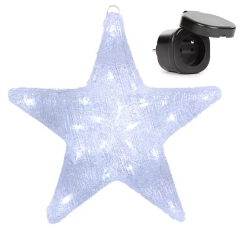 Monza LED Acryl Kerstster - 30x5x30cm MET Perel Smart home Wifi stekker voor buiten