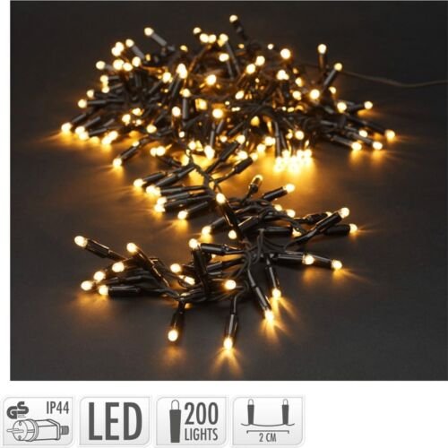 Kerstverlichting Cluster 200 Led - Warm wit - 4  Meter