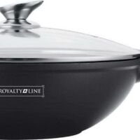 Royalty Line Marmercoating Wokpan - Inclusief Glazen Deksel - 32 cm - Zwart