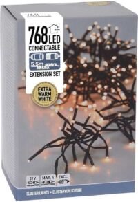 Koppelbare Clusterverlichting - 768 LED - 5.5m - extra warm wit