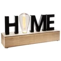 Sphera Lamp met HOME Tekst - 34 cm - Hout