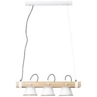 Brilliant PLOW Hanglamp 3xE27 Hout Wit