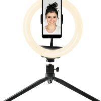 Denver RLS801 Ring Light met Statief - 8 inch Tiktok Lamp met Telefoonhouder - Ringlamp 19cm Hoog