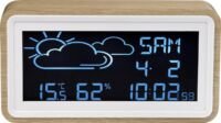 Denver WS-72 / Weerstation met wekker / Datum / Temperatuur - en luchtvochtigheid / USB voor Smartphone / Hout