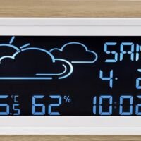 Denver WS-72 / Weerstation met wekker / Datum / Temperatuur - en luchtvochtigheid / USB voor Smartphone / Hout