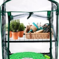 Kinzo Garden Broeikas/ Kweekkas - Staal/ PVC - 2 Verdiepingen - 45 x 50 x 80 cm - Groen/ Transparant