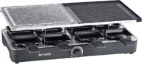 Severin Gourmetstel 2376 - 8 Pannen - Zwart - 1300W -  Raclette met natuurgrillsteen en grillplaat