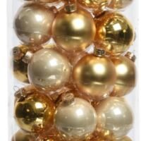 Kerstballen pakket 49x stuks kerstballen parel/goud van glas 6 cm - glans en mat - Kerstversiering