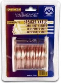 Velleman Luidsprekerkabel - transparant - 2 x 1.50mm² - 15m