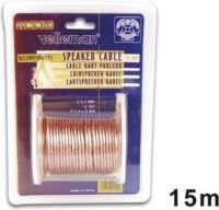 Velleman Luidsprekerkabel - transparant - 2 x 1.00mm² - 15m