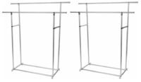 Set van 2 Perel Metalen Kledingrek met 2 stangen MP62 - 75kg draagkracht - 145x50x155cm